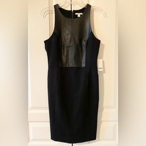 Bar III Faux-Leather Bodycon Dress - Black